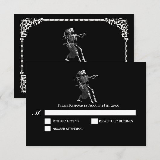 Dark Gothic Halloween Wedding RSVP Card Karte (Vorne/Hinten)