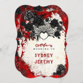 Dark Gothic Halloween "Zusammen mit" Einladung (Vorne/Hinten)