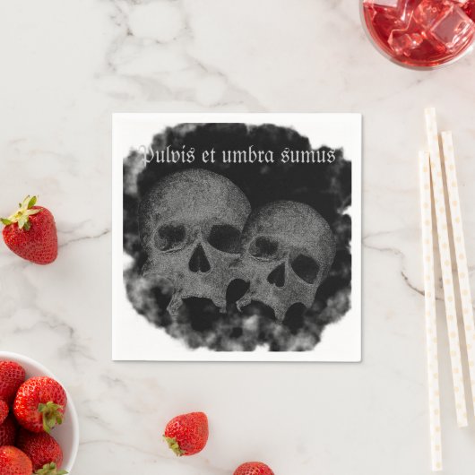 Dark Gothic Happy Halloween Skull Grafik Serviette (Beispiel)
