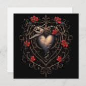 Dark Gothic Heart Valentinstag Feiertagskarte (Vorne/Hinten)