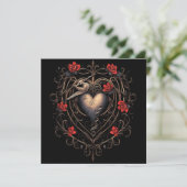 Dark Gothic Heart Valentinstag Feiertagskarte (Stehend Vorderseite)