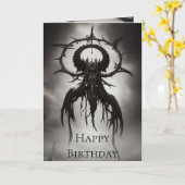 Dark Gothic Horror Art: Dark Omen Karte (Gelbe Blume)