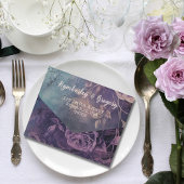 Dark Gothic Lila Lavender Rose Foto QR Code All In One Einladung