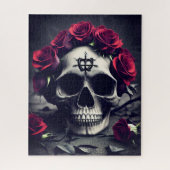 Dark Gothic Macabre Rose Skull Puzzle (Vertikal)