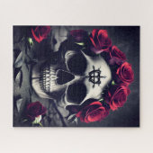 Dark Gothic Macabre Rose Skull Puzzle (Horizontal)