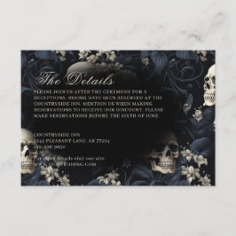 Dark Gothic Moody Skulls & Blume Hochzeit Begleitkarte