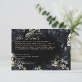 Dark Gothic Moody Skulls & Blume Hochzeit Begleitkarte (Stehend Vorderseite)