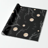 Dark Gothic Moon & Stars Wrapping Paper  Geschenkpapier (Ungerollt)