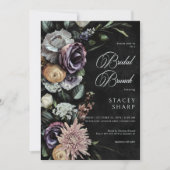 Dark Gothic mysteriös Mute Floral Bridal Brunch Einladung (Vorderseite)