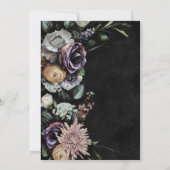 Dark Gothic mysteriös Mute Floral Bridal Brunch Einladung (Rückseite)
