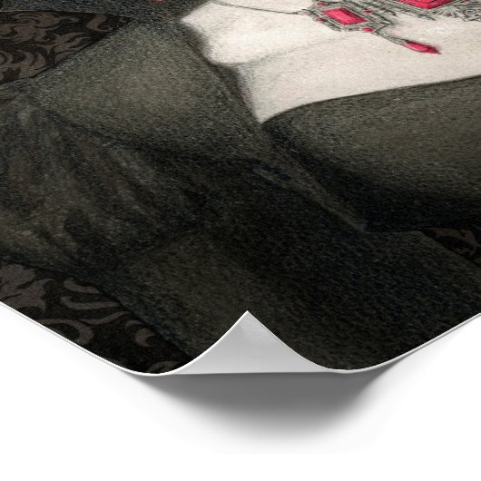 Dark Gothic pen and ink Angela Lansbury Poster (Ecke)