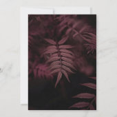 Dark Gothic Plumb Verlasst Black Wedding Handfasts Einladung (Rückseite)