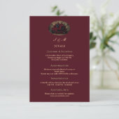 Dark Gothic Romance Burgundy Custom Photo Wedding Begleitkarte (Stehend Vorderseite)