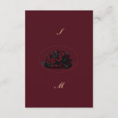 Dark Gothic Romance Burgundy Custom Photo Wedding Begleitkarte (Rückseite)