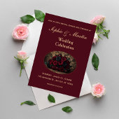 Dark Gothic Romance Burgundy Custom Photo Wedding Einladung