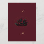 Dark Gothic Romance Burgundy Custom Photo Wedding Menükarte (Rückseite)