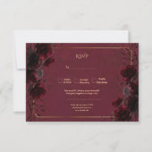 Dark Gothic Romance Roses Wedding RSVP Karte (Vorderseite)