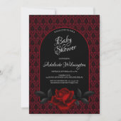 Dark Gothic Rose Babydusche Einladung (Vorderseite)