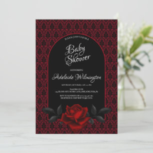 Dark Gothic Rose Babydusche Einladung