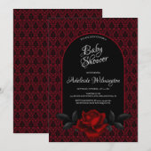 Dark Gothic Rose Babydusche Einladung (Vorne/Hinten)