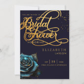 Dark Gothic Rose Glitzer Brautparty Einladung (Vorderseite)