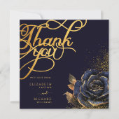 Dark Gothic Rose Glitzer Wedding Dankeskarte (Vorderseite)