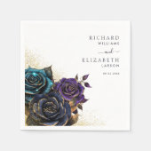 Dark Gothic Rose Glitzer Wedding Serviette (Vorderseite)