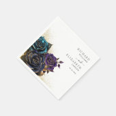 Dark Gothic Rose Glitzer Wedding Serviette (Ecke)