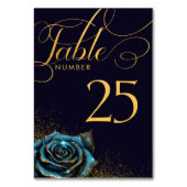 Dark Gothic Rose Glitzer Wedding Tischnummer (Vorderseite)