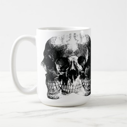 Dark Gothic Skull Art Kaffeetasse (Links)