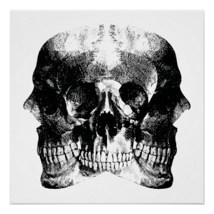 Dark Gothic Skull Art Poster