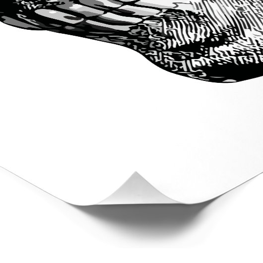 Dark Gothic Skull Art Poster (Ecke)