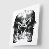 Dark Gothic Skull Art Quadratische Wanduhr (Winkel)