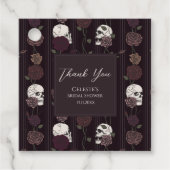 Dark Gothic Skull & Rose Wedding Thank You Geschenkanhänger (Vorderseite)