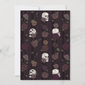Dark Gothic Skull & Rose Wedding Thank You Mitteilungskarte (Rückseite)