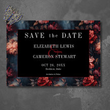 Dark Gothic Vintag Red & Pink Floral Wedding