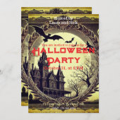 Dark Gothic Vintage Viktorianisch Spooky Halloween Einladung (Vorne/Hinten)