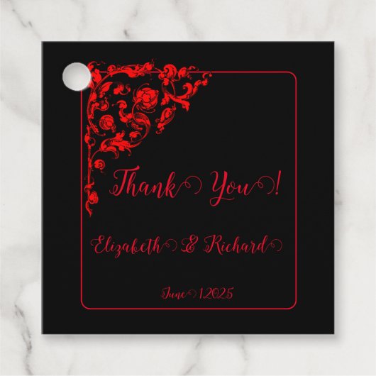 Dark Gothic Wedding "Danke" Geschenkanhänger (Vorderseite)