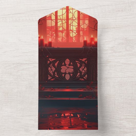 Dark Gothic Wedding Einladung | Bride & Knight (Innen)