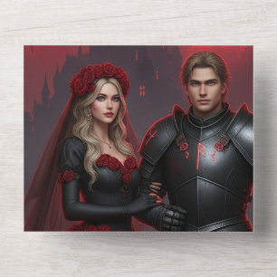 Dark Gothic Wedding Einladung   Bride & Knight