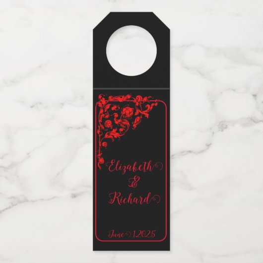 Dark Gothic Wedding Flaschenanhänger (Rückseite)