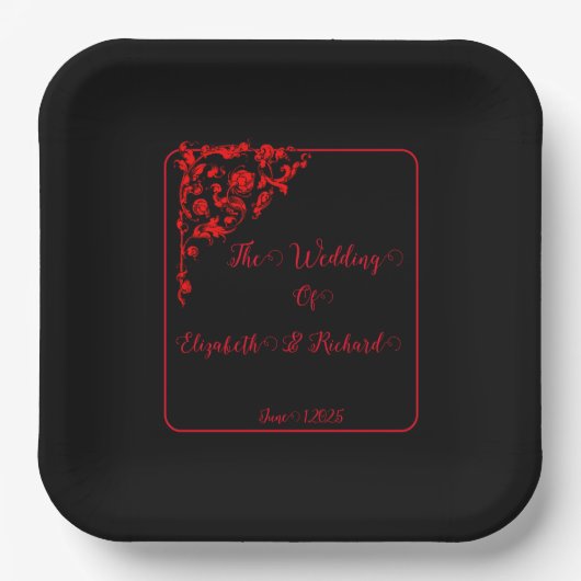 Dark Gothic Wedding Pappteller (Vorderseite)