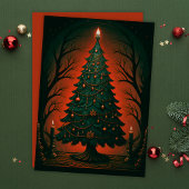 Dark Gothic Weihnachtsbaum Feiertagskarte