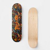Dark Graffiti mit Orange 'Live to Ride' Motto Skateboard (Vorderseite)