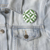 Dark Grass Green Geometric Deko Cube Pattern Button (Beispiel)