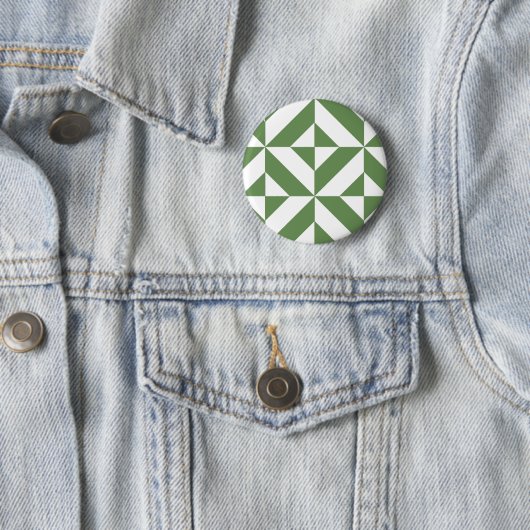 Dark Grass Green Geometric Deko Cube Pattern Button (Beispiel)