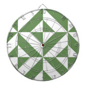 Dark Grass Green Geometric Deko Cube Pattern Dartscheibe (vorne)