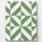 Dark Grass Green Geometric Deko Cube Pattern Fotoplatte (Vorderseite)