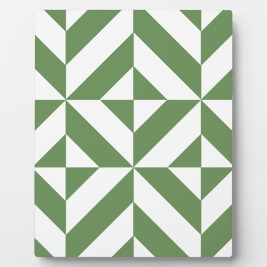 Dark Grass Green Geometric Deko Cube Pattern Fotoplatte (Vorderseite)