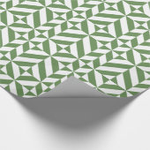 Dark Grass Green Geometric Deko Cube Pattern Geschenkpapier (Ecke)